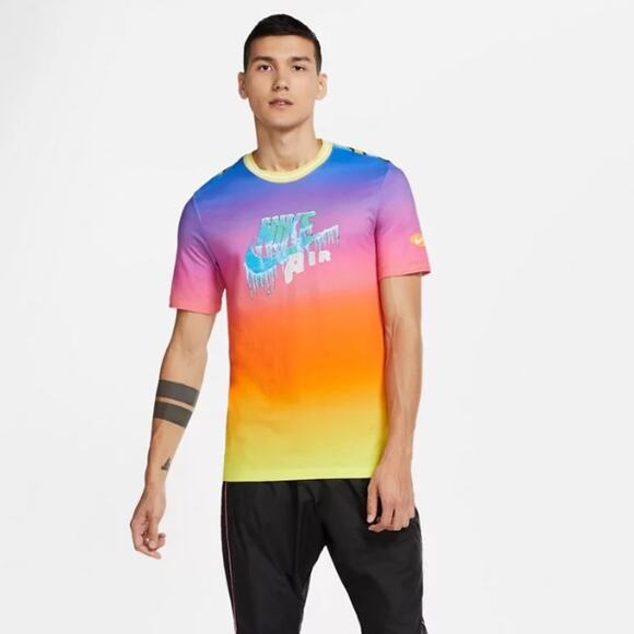 Nike Element Back Print T-shirt Orange Ombré size small - Picture 1 of 9